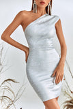 kamames Lika Metallic Mini Bandage Dress - Silver