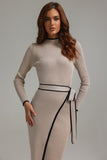 kamames Luysa Mock Neck Knitted Midi Dress