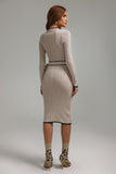 kamames Luysa Mock Neck Knitted Midi Dress