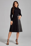 kamames Mabel Pleated Sweater Midi Dress