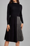 kamames Mabel Pleated Sweater Midi Dress