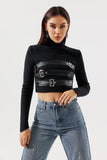 kamames Mitzi Belts Mock Neck Top