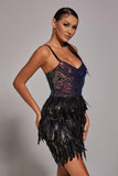 kamames Modivs Sequin Feather Dress