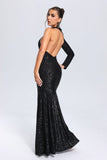 kamames Naoko One-Sleeve Sequin Maxi Dress