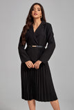 kamames Natalie Pleated Blazer Midi Dress