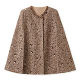 Autumn and winter  new high-end heavy industry sequined neckline bead design flower jacket cape women MX129