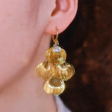 style new models full of diamonds, golden leaves, fringed earrings, fashionable gold, golden years, earrings, super beautiful temperament