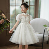 Kamames  Children's Dress High-End  New Spring/Summer Flower Girl Wedding Dress Girls' Birthday Princess Skirt Violin Costume