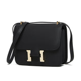 KAMAMES 2025 popular new leather palm pattern H buckle Kangkang bag cowhide small square bag fashionable versatile single shoulder messenger flight attendant bag
