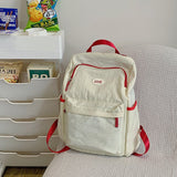 2025 Korean version of simple and versatile ins wind backpack female junior high school students large-capacity campus wind casual backpack