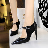 2025 9783-1 Retro  style high heels, thin heel suede pointed splicing, hollow deep mouth shoes, single shoes, high heels women's shoes