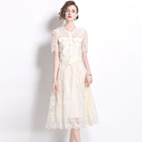 Fried Street Age Reduction Fashion Suit popular New Women's Clothing Summer Fashion Hot Style Lace Skirt Two-piece Skirt