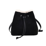 KAMAMES 2025 Frosted retro bag women's large-capacity popular new autumn and winter Mao Mao shoulder messenger bag is popular this year, bucket bag