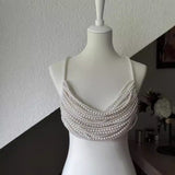 2025 L4809Y New popular hot-selling multi-layer pearl pure hand-splicing fashionable and exquisite neck top small vest