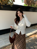 2025 popular autumn and winter new temperament versatile wool bottoming shirt long-sleeved knitted sweater women's top women's 25129