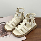 KAMAMES Children's Roman Sandals  Summer New Children's Shoes Girls Zhongbang Sandal Boots Fashionable Stylish Girl Shoes