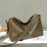 Fashion retro leather women's bag  style first layer vegetable tanned cowhide pillow bag New women's messenger bag handbag