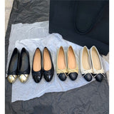 2025  popular new flat-bottomed round head bow ballet shoes, small fragrant wind soft sole, light fairy one-pedal color matching shoes