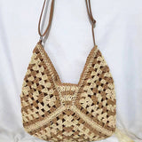 KAMAMES Summer New Woven Bag Adjustable Shoulder Strap Crossbody Straw Bag