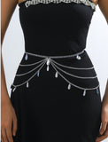 2025 3284 waist chain gothic waist chain water drop crystal christmas halloween wedding party party day