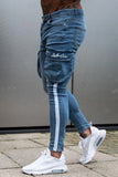2025 2020 2025 Popular trade new men's white slim-fit ripped pants Popularan station paint webbing jeans men