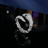 2025 New fashion, personalized and simple snake head stud earrings,  micro-inlaid zircon temperament snake earrings jewelry set