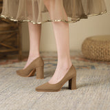 2025 8099-3 waterproof table high heels women's 2025 autumn new pointed thick heel high heels women's one-pedal women's shoes