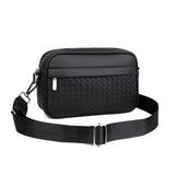 KAMAMES New Fashion Trendy Brand Men's Casual Check Pattern Shoulder Bag Korean Style Leather Messenger Bag Fashion Small Square Bag Small Backpack