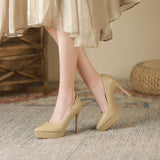 2025 1233B pointed thin heel high heels women's autumn 2025 new sexy waterproof table solid color super high heel single shoes women