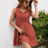 European and American Women's Clothing 2024 Summer New Loose Sexy Solid Color Super Mori Dress