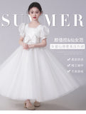 Kamames  Children's Dress High-End Catwalk Host Birthday Girl Princess Dress Tulle Tutu Western Style Flower Girl Costume for Piano Performance