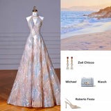 neck evening dress New sense 2025 new light luxury niche style toast dress bridal banquet dress