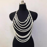 2025 XH10042 Cross-border New Accessories Pearl Body Chain Tassel Hollow Sexy Breast Chain Top Vest Body Chain