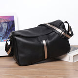 KAMAMES New Trendy Men's Bag Genuine Leather Men's Shoulder Bag Soft Cowhide Messenger Bag Leisure Sports Boys Stylish Bag