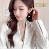 2025 retro mesh circle earrings atmospheric exaggeration celebrity personality zircon earrings fashion Hong Kong style round earrings