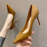 2025 966-1 Fashion and simple single shoes women's Korean version pointed head stiletto high heels solid color professional OL temperament women's shoes