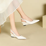 2025 5162-9 fairy wind empty slope heel high heels women 2025 summer new  temperament pointed single shoes women