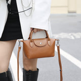 Portable small square bag women's simple leather women's bag fashionable and versatile first-layer cowhide bubble pattern shoulder messenger bag 5570