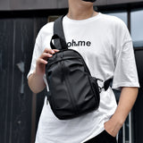2025 New leather film men's messenger bag simple fashion trend shoulder bag casual versatile high sense commuter breast bag