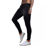 2025 2025 Express new denim men's pants New Popular trade ripped trend black slim denim pants men