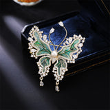 2025 Dripping oil light luxury butterfly brooch retro natural pearl insect animal corsage women's premium coat suit accessories
