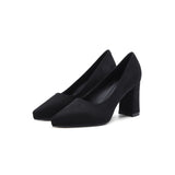 2025 8099-3 waterproof table high heels women's 2025 autumn new pointed thick heel high heels women's one-pedal women's shoes