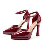 2025 105-5 Sexy temperament pointed-toed stiletto high heels one-word hollow high-heeled sandals waterproof table not tired feet single shoes