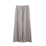 2025 THE MIND linen cotton strappy striped casual pants 2025 summer new Korean drape wide-leg trousers T263
