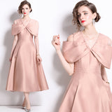 Bridesmaid Dress Premium Sister Dress Muse Fan Solid Color Skinny Satin Medium and Long Slim Dress Summer