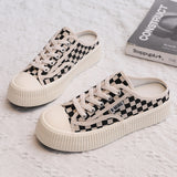 kamames Black Canvas Shoes Women's Casual Shoes Women's Cloth Shoes Versatile Single-Layer Shoes Biscuit Shape Shoes Light White Shoes Sports Board Shoes