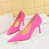 2025 3265-A1  style fashion simple thin heel high heel shallow mouth pointed versatile commuter high heels women's shoes single shoes