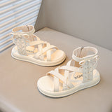 KAMAMES Summer New Fashion Girls Roman Shoes Middle and Big Children British Style Soft Bottom Children's Shoes Children's Sandals