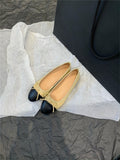 2025  popular new flat-bottomed round head bow ballet shoes, small fragrant wind soft sole, light fairy one-pedal color matching shoes