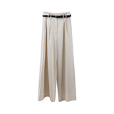 2025 THE MIND Tencel cotton wide-leg casual pants women's 2025 early spring new Korean version loose and versatile long pants T019
